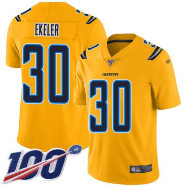 Los Angeles Chargers NFL Football Austin Ekeler Gold Jersey Men Limited #30 100th Season Inverted Legend